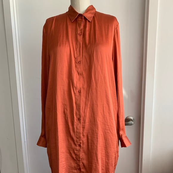 Cheap Monday Burnt Orange Shirt Dress SMALL - Picture 1 of 5